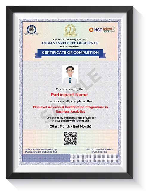 business analytics course certificate