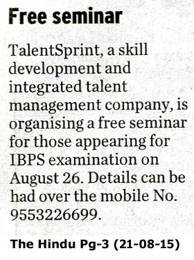 Seminar for Bank Job Aspirants in Visakhapatnam on Aug 26