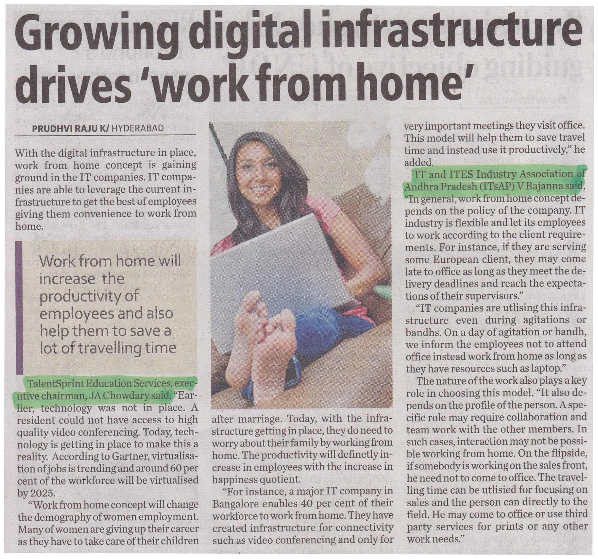 Growing digital infrastructure drives 'work from home'