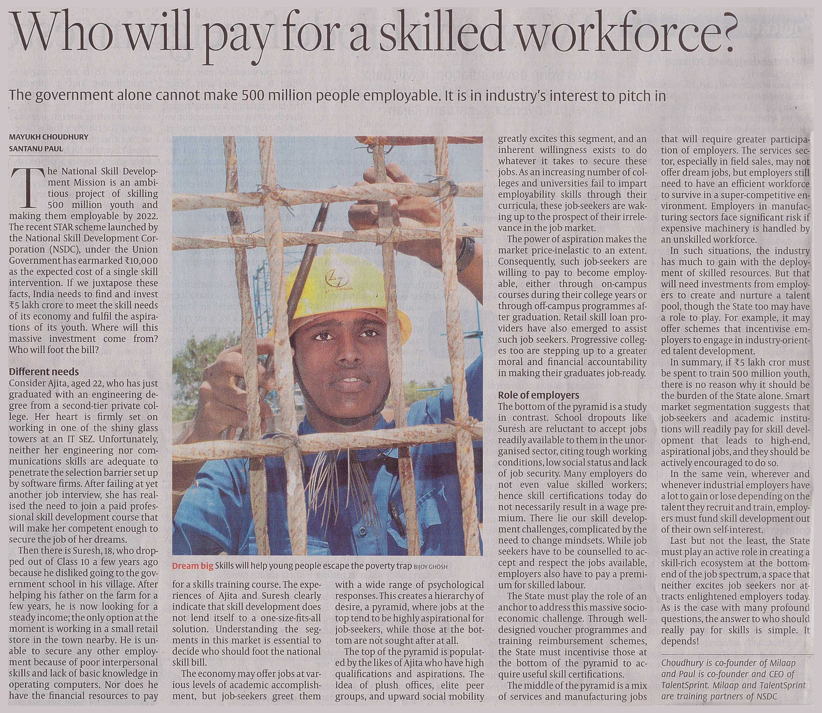 Who will pay for a skilled workforce?