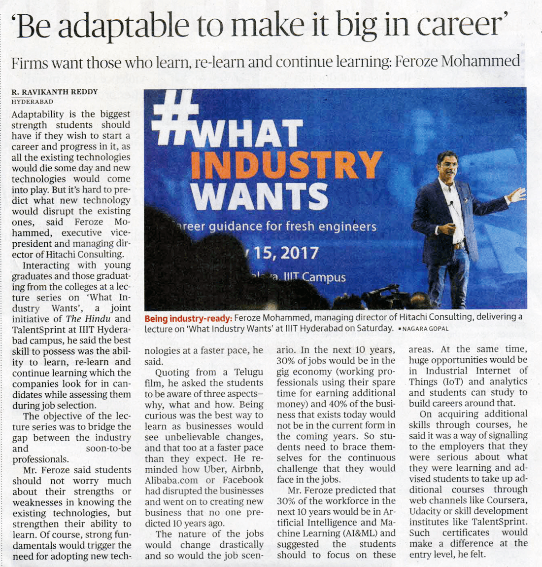Be adaptable to make it big in career